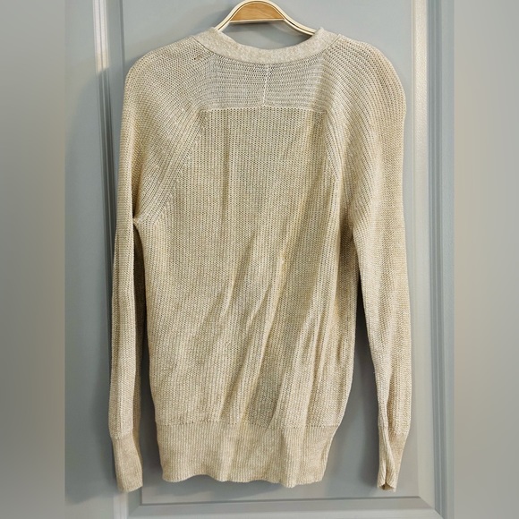 J. Crew Women’s Relaxed Linen Blend Cardigan Sweater in Oatmeal Size Small - Picture 5 of 12